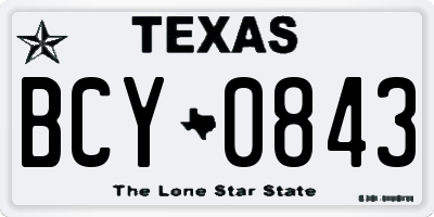 TX license plate BCY0843