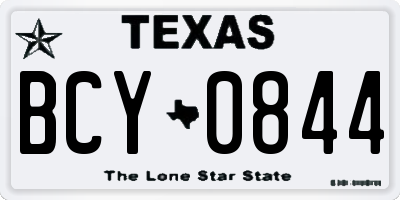 TX license plate BCY0844
