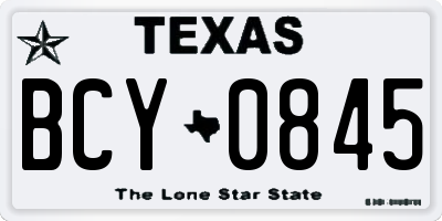 TX license plate BCY0845