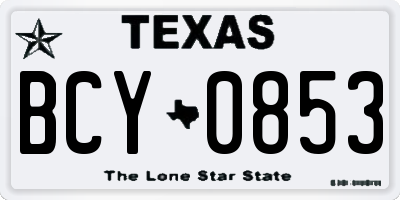 TX license plate BCY0853