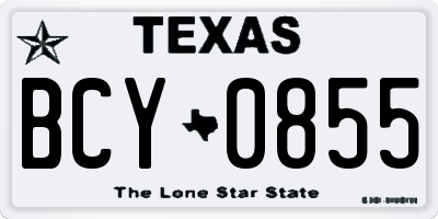TX license plate BCY0855