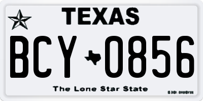 TX license plate BCY0856