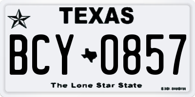 TX license plate BCY0857