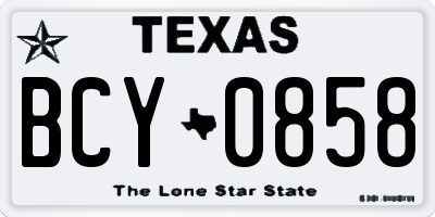 TX license plate BCY0858