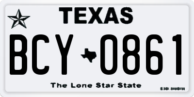 TX license plate BCY0861