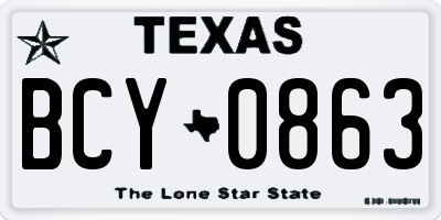 TX license plate BCY0863
