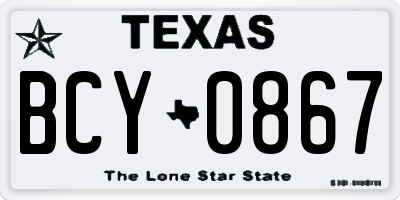 TX license plate BCY0867