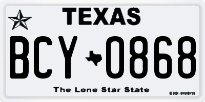 TX license plate BCY0868