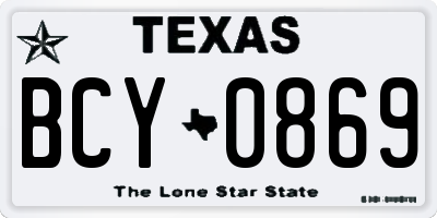 TX license plate BCY0869