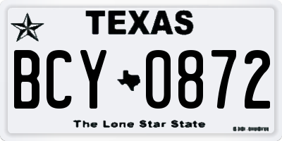 TX license plate BCY0872