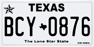 TX license plate BCY0876