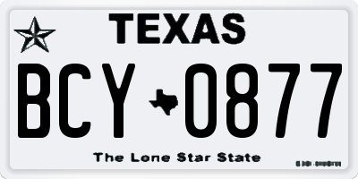 TX license plate BCY0877