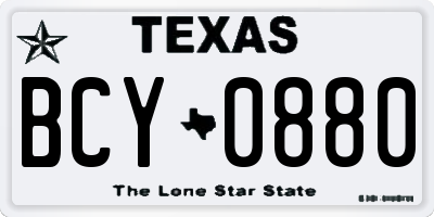 TX license plate BCY0880