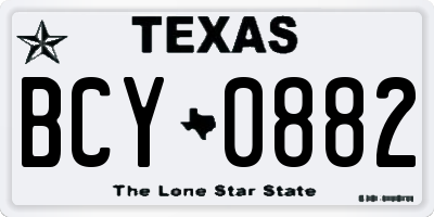 TX license plate BCY0882