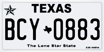TX license plate BCY0883