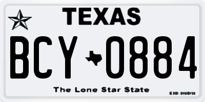 TX license plate BCY0884