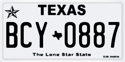 TX license plate BCY0887