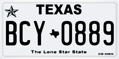 TX license plate BCY0889