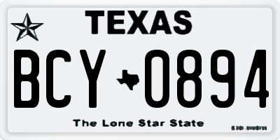 TX license plate BCY0894