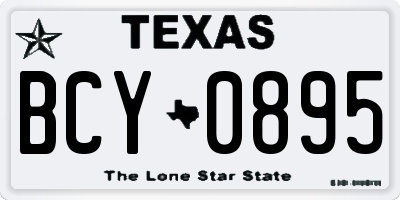 TX license plate BCY0895