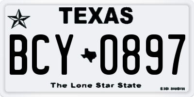 TX license plate BCY0897