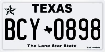 TX license plate BCY0898