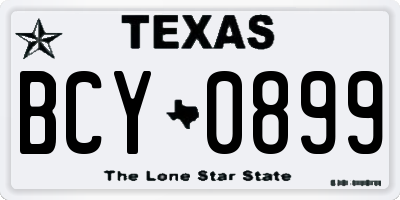 TX license plate BCY0899