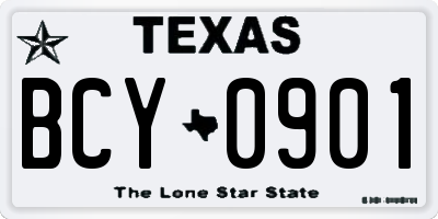 TX license plate BCY0901
