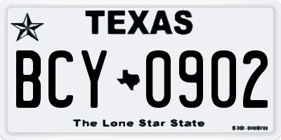 TX license plate BCY0902