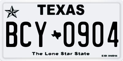 TX license plate BCY0904