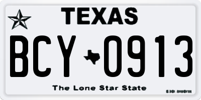 TX license plate BCY0913
