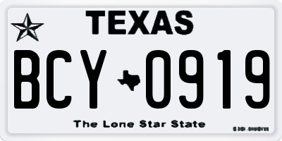 TX license plate BCY0919