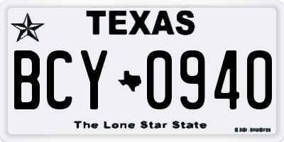 TX license plate BCY0940