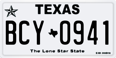TX license plate BCY0941