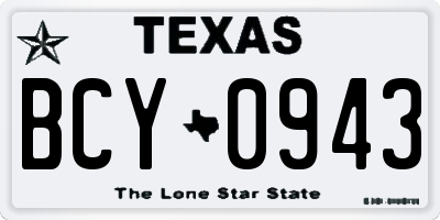TX license plate BCY0943