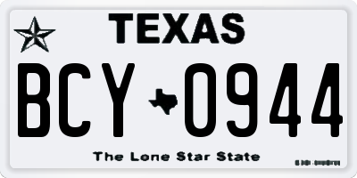 TX license plate BCY0944