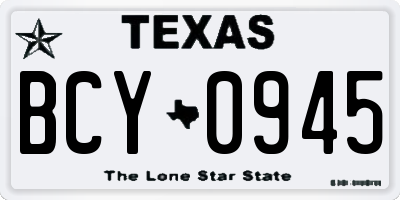 TX license plate BCY0945