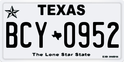 TX license plate BCY0952