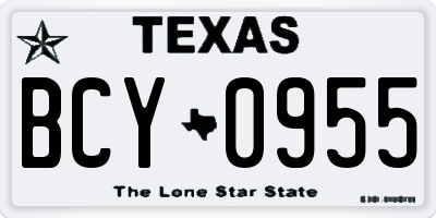 TX license plate BCY0955