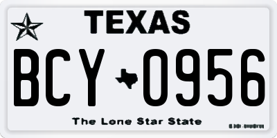 TX license plate BCY0956