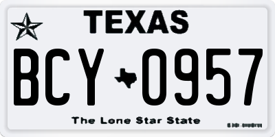 TX license plate BCY0957