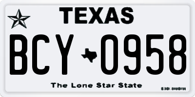 TX license plate BCY0958