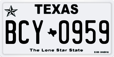 TX license plate BCY0959