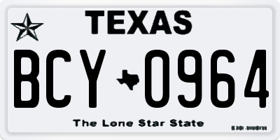 TX license plate BCY0964