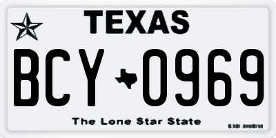 TX license plate BCY0969