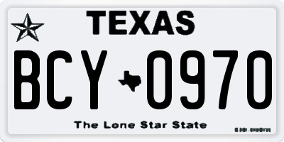 TX license plate BCY0970