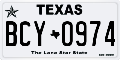TX license plate BCY0974