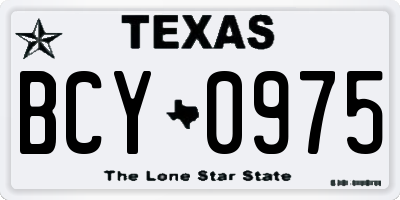 TX license plate BCY0975