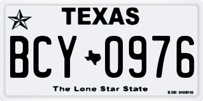 TX license plate BCY0976