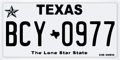 TX license plate BCY0977